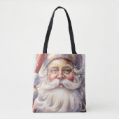 Retro Kerstman in een rood Pet Tote Bag (Voorkant)