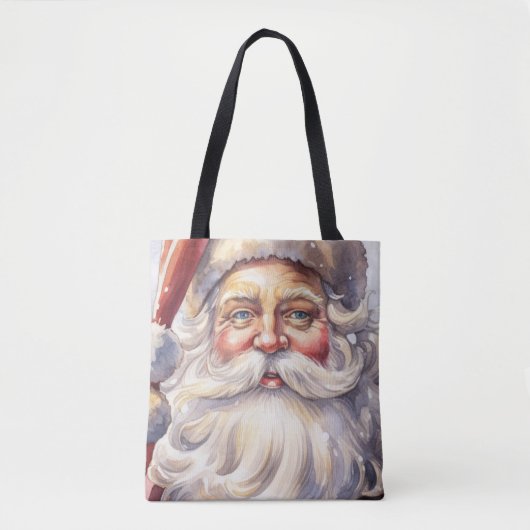 Retro Kerstman in een rood Pet Tote Bag (Voorkant)