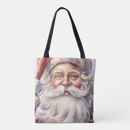Retro Kerstman in een rood Pet Tote Bag (Achterkant)