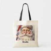 Retro Kerstman in een rood Pet Tote Bag (Voorkant)
