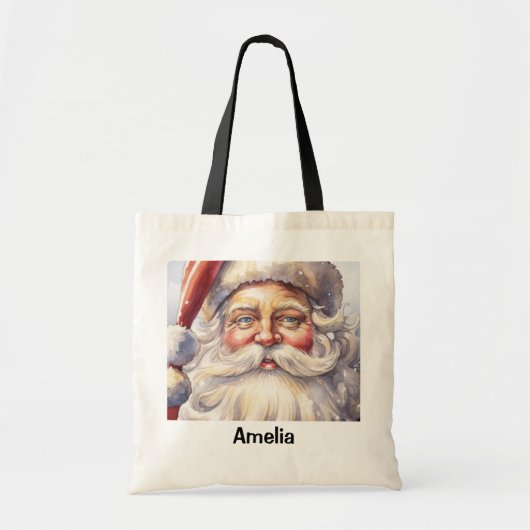 Retro Kerstman in een rood Pet Tote Bag (Voorkant)