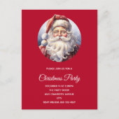 Retro Kerstman in een rood Pet Uitnodiging Briefkaart (Voorkant)