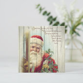 Retro |  kerstman Jolly Face Feestdagenkaart (Staand voorkant)