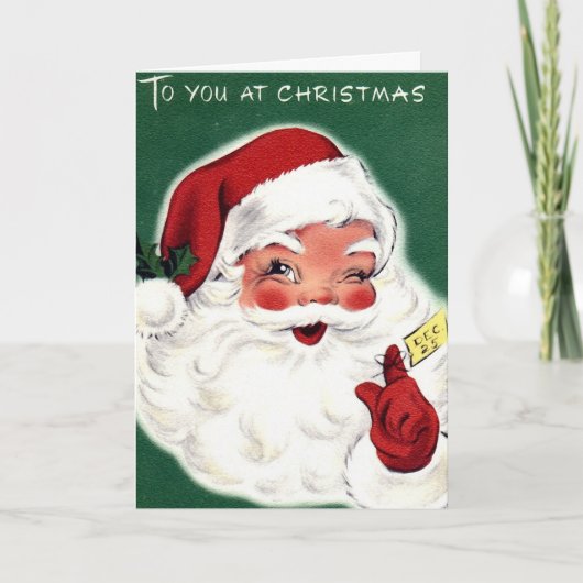 Retro Kerstman Kaart (Voorkant)