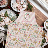 Retro Kerstman Kerst Bakken Koekjes Waterverf Schort