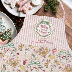 Retro Kerstman Kerst Bakken Koekjes Waterverf Schort