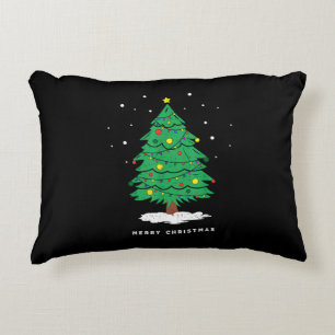 Retro Kerstman Kerstboom Lichtjes Accent Kussen