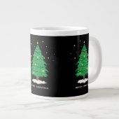 Retro Kerstman Kerstboom Lichtjes Grote Koffiekop (Voorkant rechts)