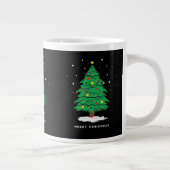 Retro Kerstman Kerstboom Lichtjes Grote Koffiekop (Rechts)