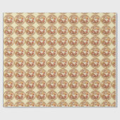 Retro Kerstman Kerstdinpakpapier Cadeaupapier (Vlak)