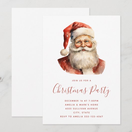 Retro Kerstman Kerstfeest Kaart (Voorkant / Achterkant)