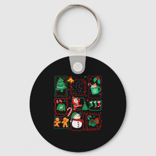 Retro Kerstman Kerstklaas Cacao Kerstboom Sneeuwma Sleutelhanger