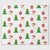 Retro Kerstman Kerstman Patroon Inpakpapier (Vlak)
