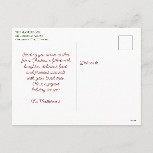 Retro Kerstman Kerstmis Groeten Feestdagenkaart (Achterkant)