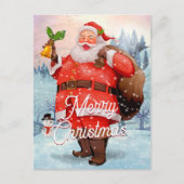 Retro Kerstman Kerstmis Groeten Feestdagenkaart (Voorkant)
