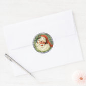 Retro  Kerstman Kerstmis Ronde Ronde Sticker (Envelop)