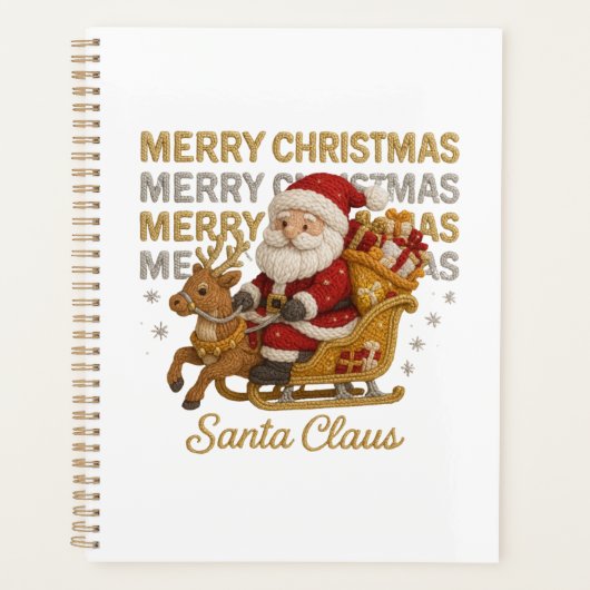 Retro Kerstman Kerstmis Vintage Vakantie Planner (Voorkant)