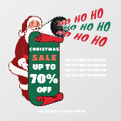 Retro Kerstman Kerstzaken Uitverkoop Promotie Adve Raamsticker (Vel)