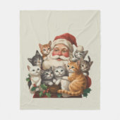Retro Kerstman & Kittens Kerstmis Winter 90s Fleece Deken (Voorkant)
