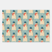  Retro kerstman lichtblauw Inpakpapier Vel (Voorkant)