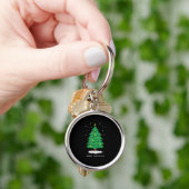 Retro Kerstman Merry Kerstboom Lichtjes Sleutelhanger (Hand)