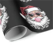 Retro Kerstman Met Bril Blaast Bubbel Kerstmis Cadeaupapier (Rol Hoek)