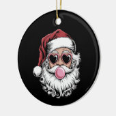 Retro Kerstman Met Bril Blaast Bubbel Kerstmis Keramisch Ornament (Links)