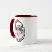 Retro Kerstman Met Bril Blaast Bubbel Kerstmis Mok (Voorkant links)