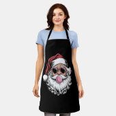 Retro Kerstman Met Bril Blaast Bubbel Kerstmis Schort (Gedragen)