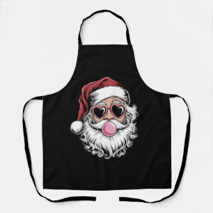 Retro Kerstman Met Bril Blaast Bubbel Kerstmis  Schort
