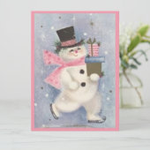  Retro kerstman met cadeaus Feestdagenkaart (Staand voorkant)