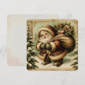 Retro Kerstman met cadeaus Kaart (Voorkant / Achterkant)