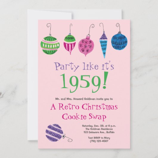 Retro-kerstman met de hand-geïllustreerde cocktail kaart (Voorkant)