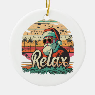 Retro Kerstman met een titel Relax Keramisch Ornament