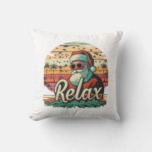 Retro Kerstman met een titel Relax Kussen
