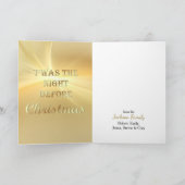 Retro-kerstman met 'Gold Green Border'-feestdag Kaart (Binnen)