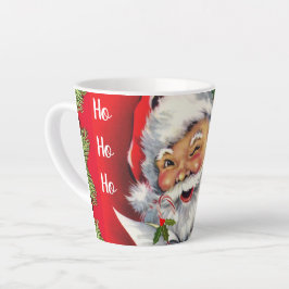 Retro Kerstman met Kerstboom Latte Mok
