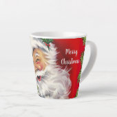 Retro Kerstman met Kerstboom Latte Mok (Rechterhoek)