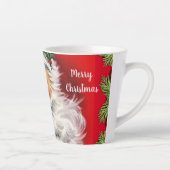 Retro Kerstman met Kerstboom Latte Mok (Rechts)