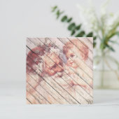 Retro | kerstman met kind feestdagenkaart (Staand voorkant)