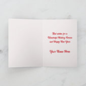 Retro  kerstman met Rudolf Custom Kerstmis Feestdagen Kaart (Binnen)