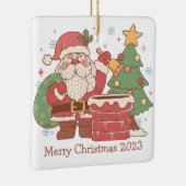 Retro Kerstman met speelgoed Kerstmis Ornament (Rechts)