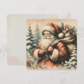 Retro Kerstman met versieringen Kaart (Voorkant / Achterkant)