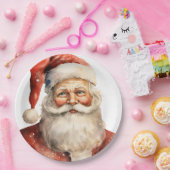 Retro Kerstman Papieren Bordje (Feest)