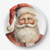 Retro Kerstman Papieren Bordje (Voorkant)