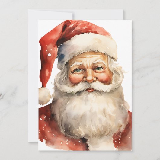 Retro Kerstman Party Tekst op Terug Kaart (Voorkant)