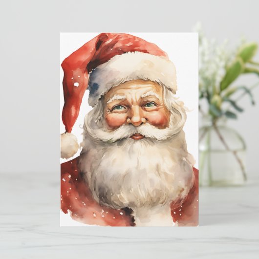 Retro Kerstman Party Tekst op Terug Kaart (Staand voorkant)