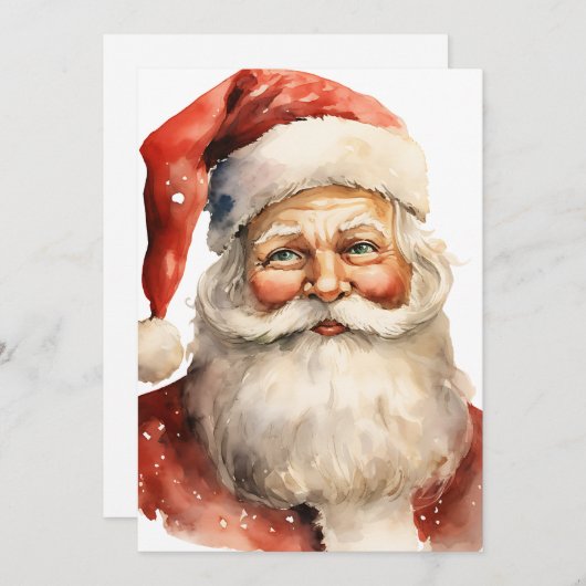 Retro Kerstman Party Tekst op Terug Kaart (Voorkant / Achterkant)