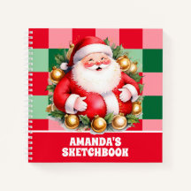 Retro Kerstman Persoonlijk Kinderen Schetsboek