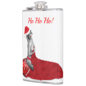 Retro Kerstman Pinup Girl Art Hip Flask Heupfles (Links)